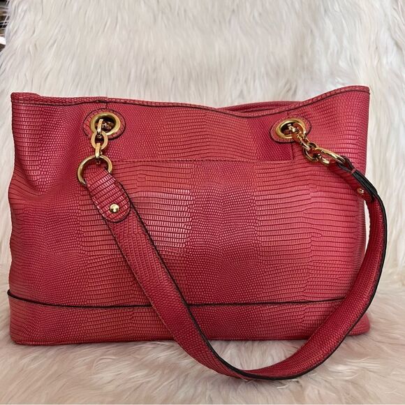 Liz Claiborne Purse Tote Pink Mauve Gold-tone Hardware 2 Handles - Picture 6 of 17